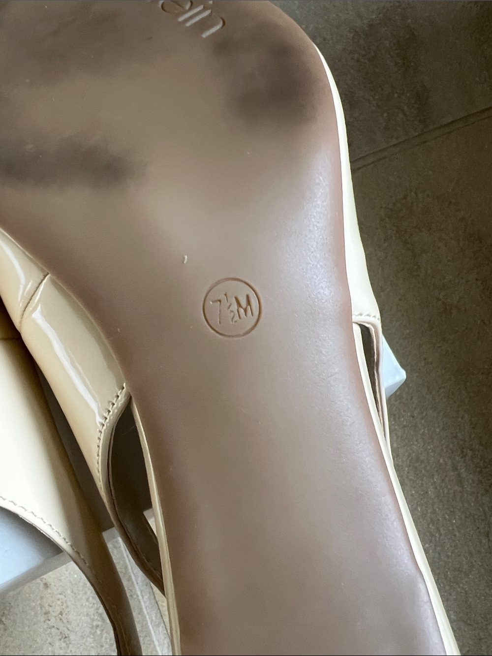 Calvin Klein Women's KC Dainty Ivory Patent Slingback Heels - Picture 6 of 6